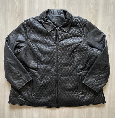 Avenue Mujer Talla Grande Cuero Negro Motociclista Bombardero Corredor Moto Talla 30/32 Foto 1 de 4