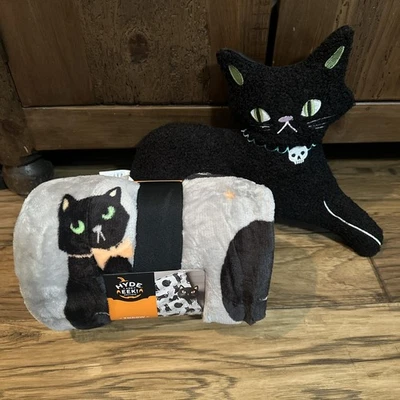 Hyde & EEK Target Halloween Black Cat Throw Blanket & Decorative Cat 2025 🖤🖤 - Image 1 of 4