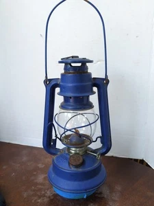 Vintage Meva Blue No.864 Railroad Paraffin Lantern Made In Czech Republic - Picture 1 of 11