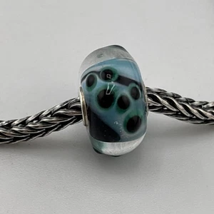 TROLLBEADS Black Green Bubbles Multicolor Core Bead Sterling Silver NEW #579 - Picture 1 of 7