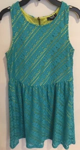 Sequin Hearts Sleeveless Lined Green Eyelet Summer Dress Size 16  - Picture 1 of 8