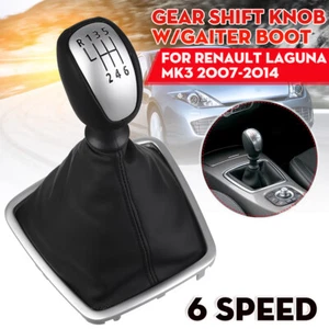 6 Speed Gear Stick Shift Knob W/Gaiter Boot For Renault For Laguna Mk3 2007-2014 - Picture 1 of 14