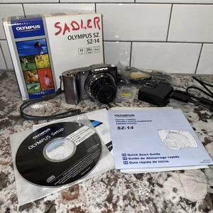 Olympus SZ SZ-14 14 MP 24X Zoom Digital Camera Point & Shoot Silver BOX Mint - Picture 1 of 21