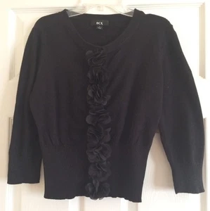 Girls BCX Button Down Black Sweater Size L - Picture 1 of 6