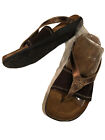 White Mountain leather sandals slides flats shoes brown 7M