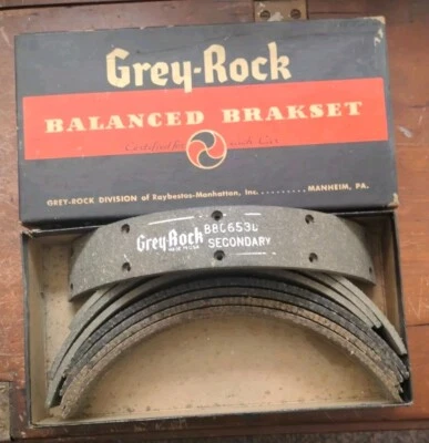 NOS GREY-ROCK BRAKE LINING #BBC653D 1930-1940'S ERA CHEV OLDS PONTIAC - Imagem 1 de 2