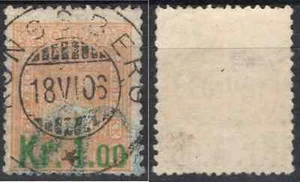 1673 Norway 1905, NK 85, Surcharge canc. Kongsberg 18 VI 06, MI 62, SC #59. - Picture 1 of 1