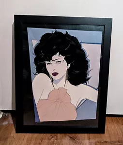 Joan Collins Patrick Nagel gerahmte Kunst Exlibris Druck Frau 1985 1980er Bild - Bild 1 von 2