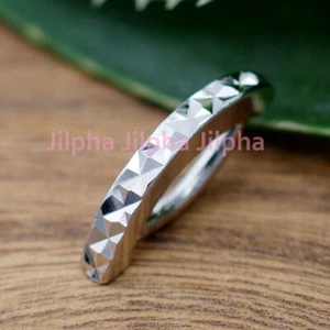 Sterling Silver Diamond Cut Bar Belly Button Ring Clicker Navel Piercing A4595 - Picture 1 of 8