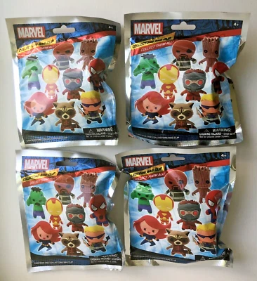 (4 LOTE) MINI FIGURA BOLSA CLIP Marvel 3D Bolsas Ciegas Misteriosas Selladas/Favores de Fiesta Foto 1 de 3