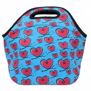 Insulated Neoprene Lunch Bag Tote for Work or Travel - Love A Nurse Design - Picture 1 of 3
