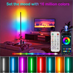 US Modern LED Floor Lamp RGB Corner Standing Light for Living Room Bedroom Decor - Picture 1 of 16