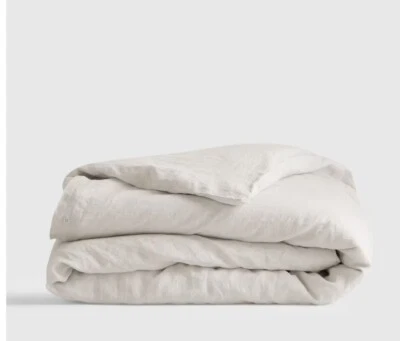 NWT QUINCE EUROPEAN LINEN FULL QUEEN DUVET COVER ONLY SAND MSRP $159.90 FLAX - Image 1 of 4