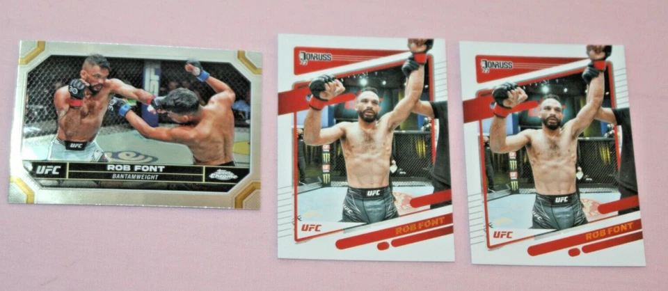 ROB FONT (3) 2024 TOPPS CHROME UFC #164 2022 DONRUSS #8 - Image 1 of 1