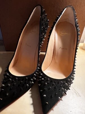 Christian Louboutin Pigalle 120 Studded Spiked Pumps Black Women's 37 - Image 1 of 4
