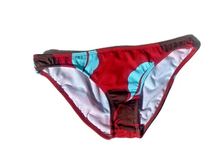 Quicksilver Damen-Bikinihose Rosinen rot & türkis Hibiskus niedrig geschnitten Schwimmen Small - Bild 1 von 5