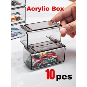 Case Display Box 1:64 Scale Diecast Hot Wheel Matchbox 10 Pack Protector Car - Picture 1 of 8