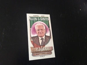 Sergio Mattarella 2021 Topps Allen & Ginter World Leaders mini card FREE SHIP - Imagen 1 de 1