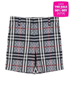 RRP €230 BURBERRY Bermuda Shorts Size 8Y Stretch Tartan Zip Fly Partly Lined - Picture 1 of 5