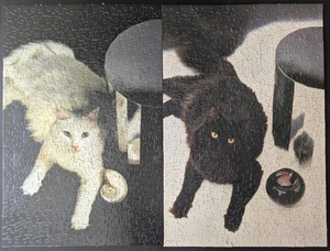 Springbok SPLIT PERSONALITY 700+ pc 2 in 1 Jigsaw Puzzle GRAND MASTER Black Cat - Picture 1 of 19