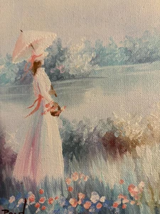 Vintage Impressionist Oil Painting, Pastels 8x10 Wood Board - Picture 1 of 4