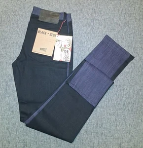 Naked & Famous Super Skinny Indigo Black & Blue Japanese Denim Jeans Mens 31x33 - Picture 1 of 14