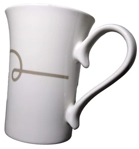 2014 Starbucks Coffee Mug Gray Diamond Scroll Fine 11 oz White Porcelain Tea Cup - Picture 1 of 11