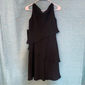 Jones New York Black Asymmetrical Tiered Sundress NWT Size 4 - Picture 1 of 4