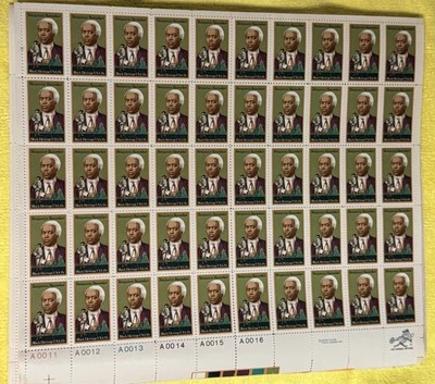 Benjamin Banneker Face Portrait Black Heritage 15 Cent Postage Stamps 50pc Sheet - Image 1 of 2