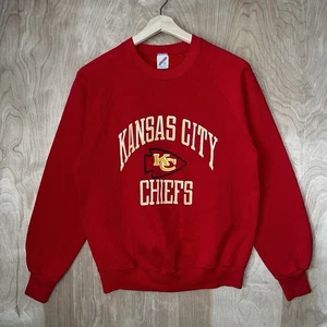 VINTAGE 90s NFL KANSAS CITY CHIEFS USA MADE LOGO SWEATSHIRT SHIRT RED SIZE LARGE - Bild 1 von 8