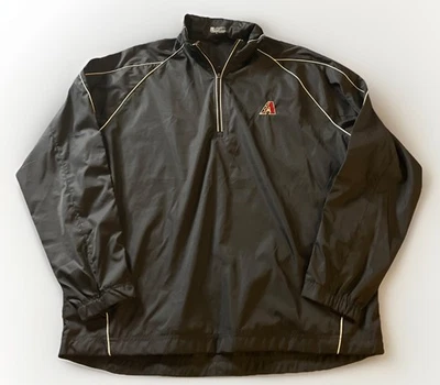 VINTAGE Arizona Diamondbacks MLB Pullover Jacket Men's L Large Black Windbreaker - Image 1 of 4