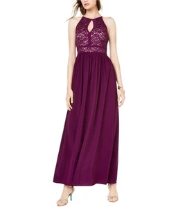 Morgan & Co Womens Glitter Lace Gown Maxi Dress, Purple, Juniors, 1 - Picture 1 of 1