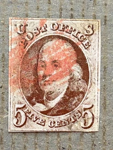 1875 US Imitation of 1847 Issue / US 1 Franklin Engraving & Printing / Imperf - Picture 1 of 2