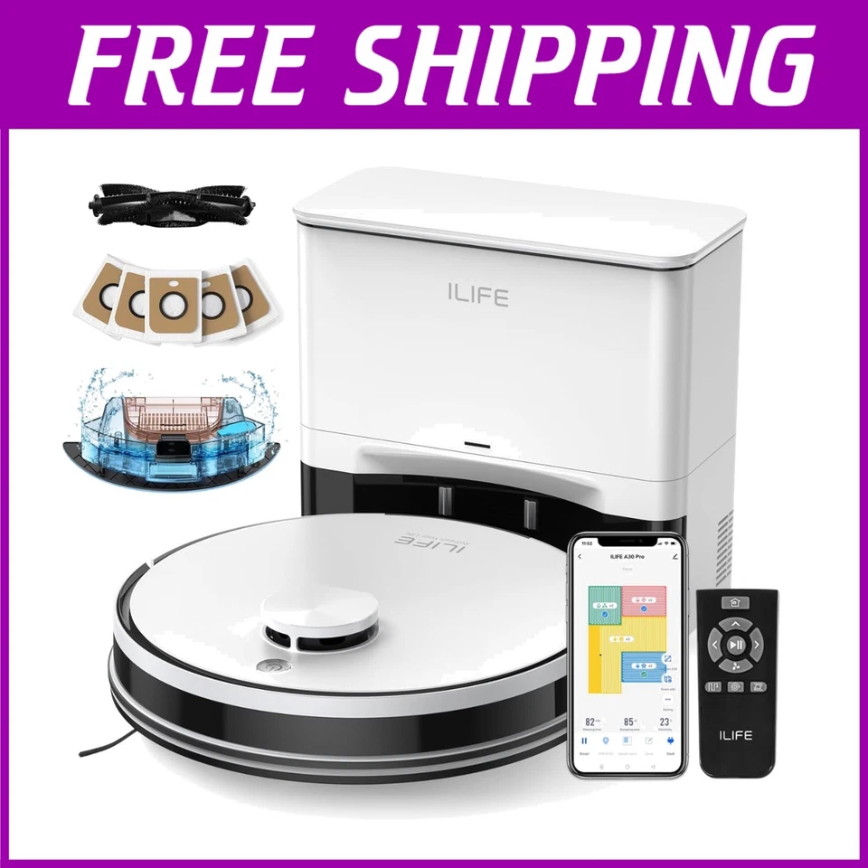 High Suction Robot Vacuum, Self Emptying Station, 2.4G WiFi - Image 1 of 4