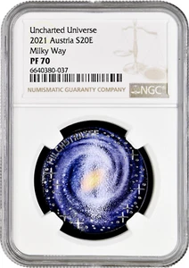 Austria 20 euro 2021, NGC PF70 UC, "The Uncharted Universe - Milky Way" Top Pop - Picture 1 of 2