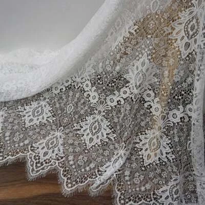 Gorgeous Chantilly Lace Fabric French Floral Lace Embroidery Bridal Fabric 1Yard - Image 1 of 4