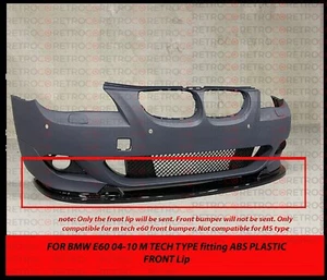BMW E60 E61 5 Series M Front Bumper Lip Spoiler Mtech Fits 04-10 Only Mtech Fit - Picture 1 of 7