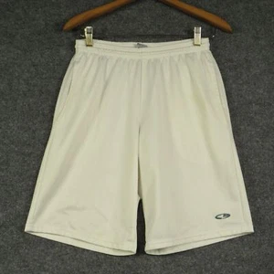 Champion Shorts Mens Small White Pockets Elastic Waist Drawstring Athletic - Afbeelding 1 van 12