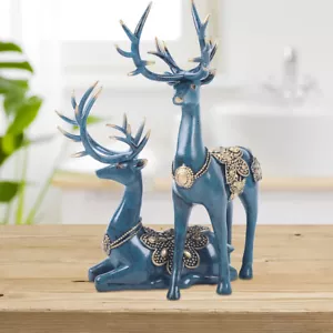 Large Deer Resin Statue Figurine Sculpture Tabletop Home Office Art Decoration - Picture 1 of 18