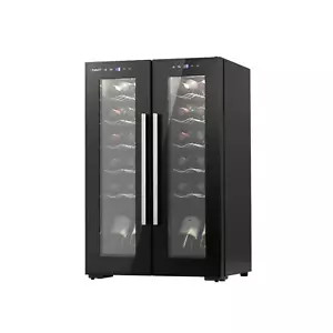 Devanti Wine Cooler Fridge Compressor Dual Zone Cellar Chiller 24 Bottles Black - Picture 1 of 7