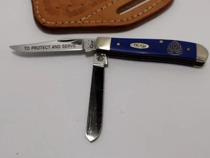 Case XX Mini Trapper USA4207SS American Police Knife and leather handmade sheath - Picture 1 of 7