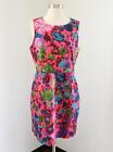 NWT J.Crew Factory Pleated Floral Shift Dress 10 Sleeveless Coral Spring 07326