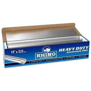 Rhino Aluminum Foil Heavy Duty 25 Microns Thick Strong Enough for Food 18"X525ft - Picture 1 of 9