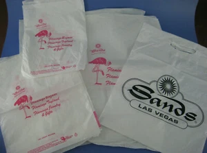 Sands Hotel Casino Gift Shop Plastic Bag Assortment Las Vegas Lot of 10 - Imagen 1 de 6