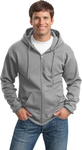 Tall Essential Fleece Full-Zip Hooded Sweatshirt. PC90ZHT - Picture 1 of 12