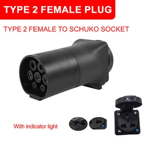 Universal V2L EV Entladeadapter V2L TYP 2 Buchse auf Universal Steckdose mit Licht - Bild 1 von 3