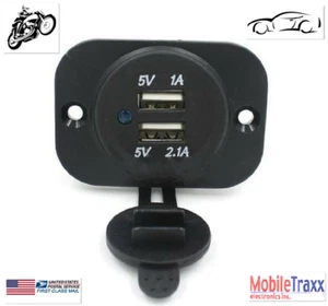 MARINE 12V MOTORCYCLE-BOAT-CAR DUAL USB CHARGER ADAPTER - Picture 1 of 1