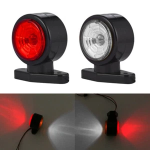 2x 2LED Red White Car Truck Trailer Van 12V/24V Side Marker Lights Outline Lamp - Picture 1 of 5