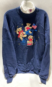 Vintage Bear Americana Gopher Sport Turtleneck Sweatshirt Adult XL Made In USA - Picture 1 of 3