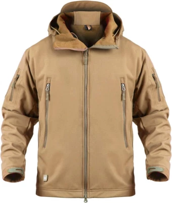Mens Jacket Winter Warm Waterproof Hooded Combat Outdoor Tactical Coat Tops - Image 1 of 4